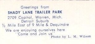Shady Lane Trailer Park - Vintage Postcard
